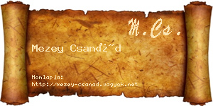 Mezey Csanád névjegykártya