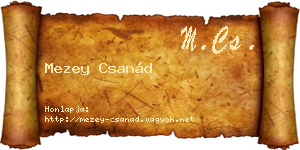 Mezey Csanád névjegykártya